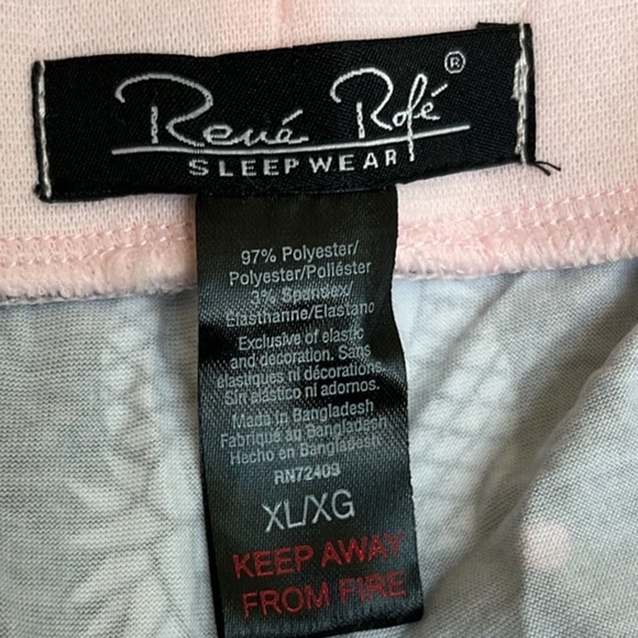 🆕 René Rofe Sleepwear Lounge Pants Pineapple and Hearts Design Size XL - Picture 4 of 9